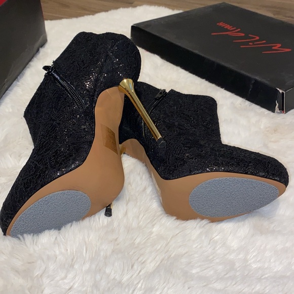 Black Lace Ankle Boots BRAND NEW - Picture 4 of 5